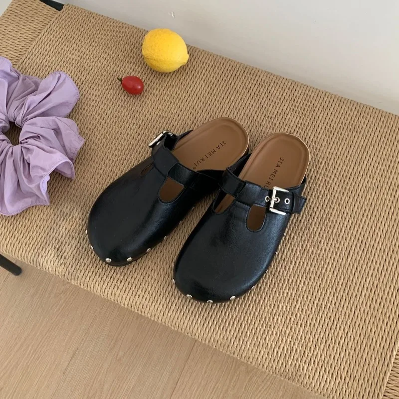 

Retro Women Shoes Exquisite Baotou Platform Muller Slippers for Woman Fashion Vacation Casual Shoes Designer Shoes Zapatos Mujer