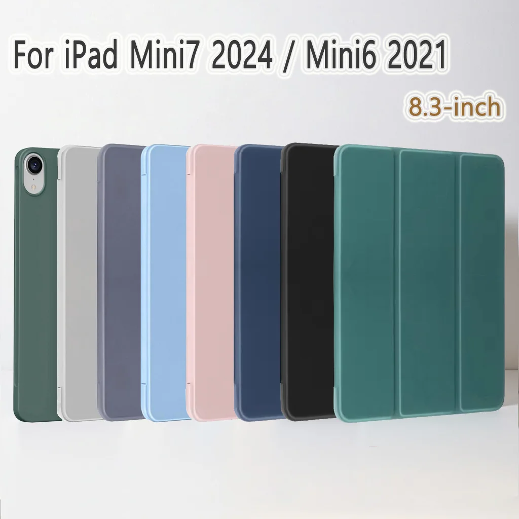 

GEFENIS для iPad Mini 7 A17 Pro 2024/iPad Mini 6 2021 8,3-дюймовый мини-чехол 7-го/6-го поколения, магнитный чехол Flio Smart Cover, мягкий силиконовый ба