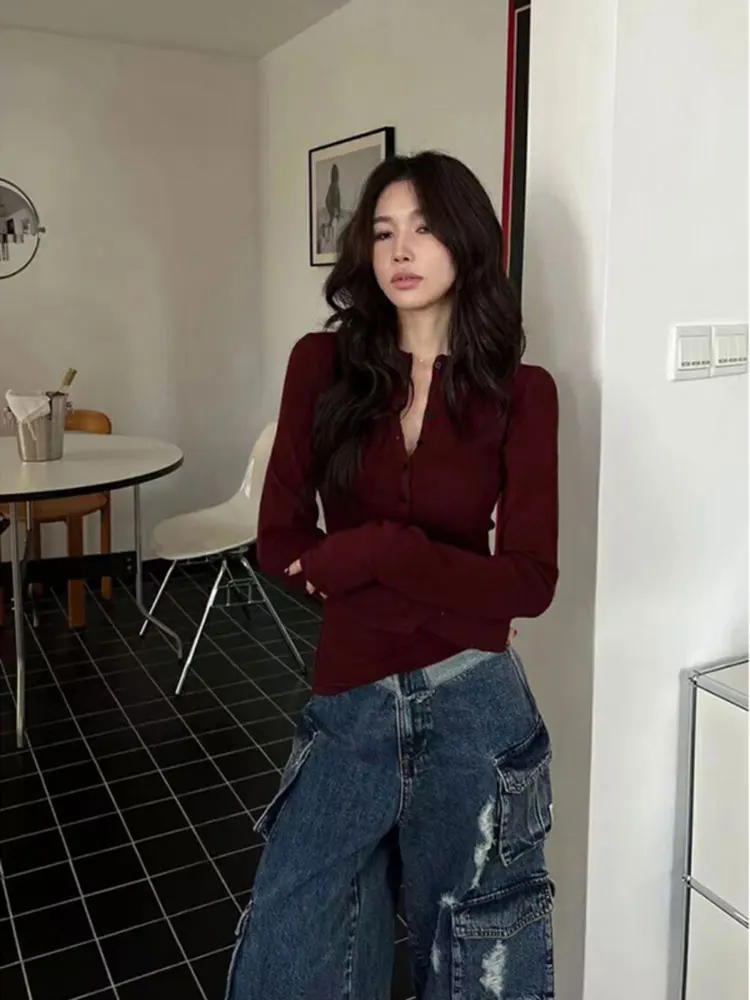 プラスサイズ 300ポンド 女性用ロングスリーブTシャツ ピュアデザイア インナーウェア 肩丈 アメリカンスタイル ホットガール ベースシャツ トップス