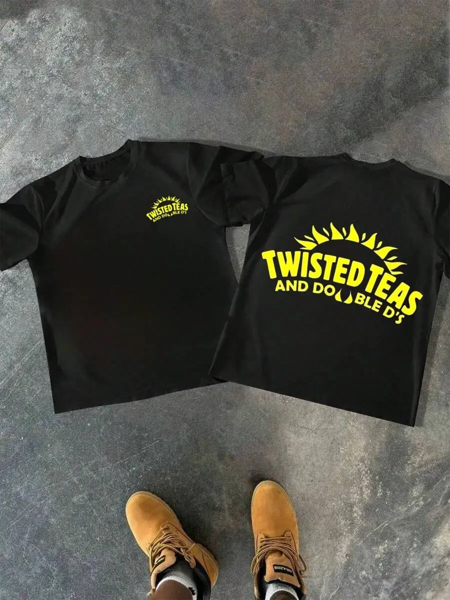 220g 100% Baumwolle 1 Stück Herren Casual Bequemes Doppelseitiges Digital-Print T-Shirt im Twisted Teas und Double Ds Themen-Stil