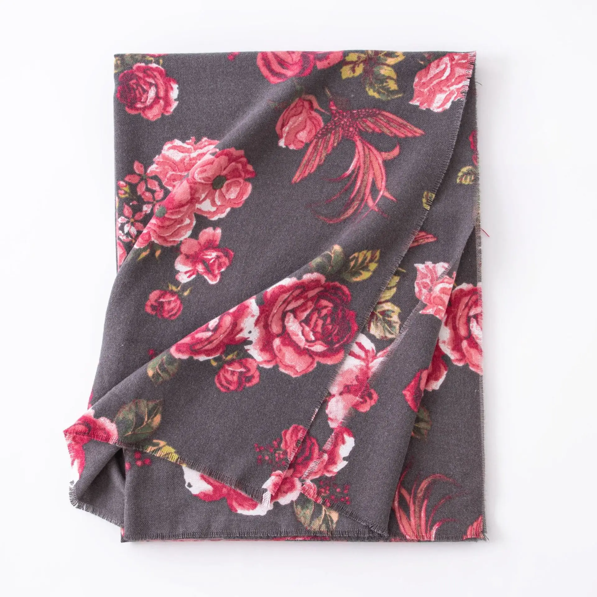 الخريف والشتاء روز طباعة تقليد الكشمير شرابة شال، الأوروبية والأمريكية الجديدة التنقل الدافئة الفاخرة المرأة وشاح