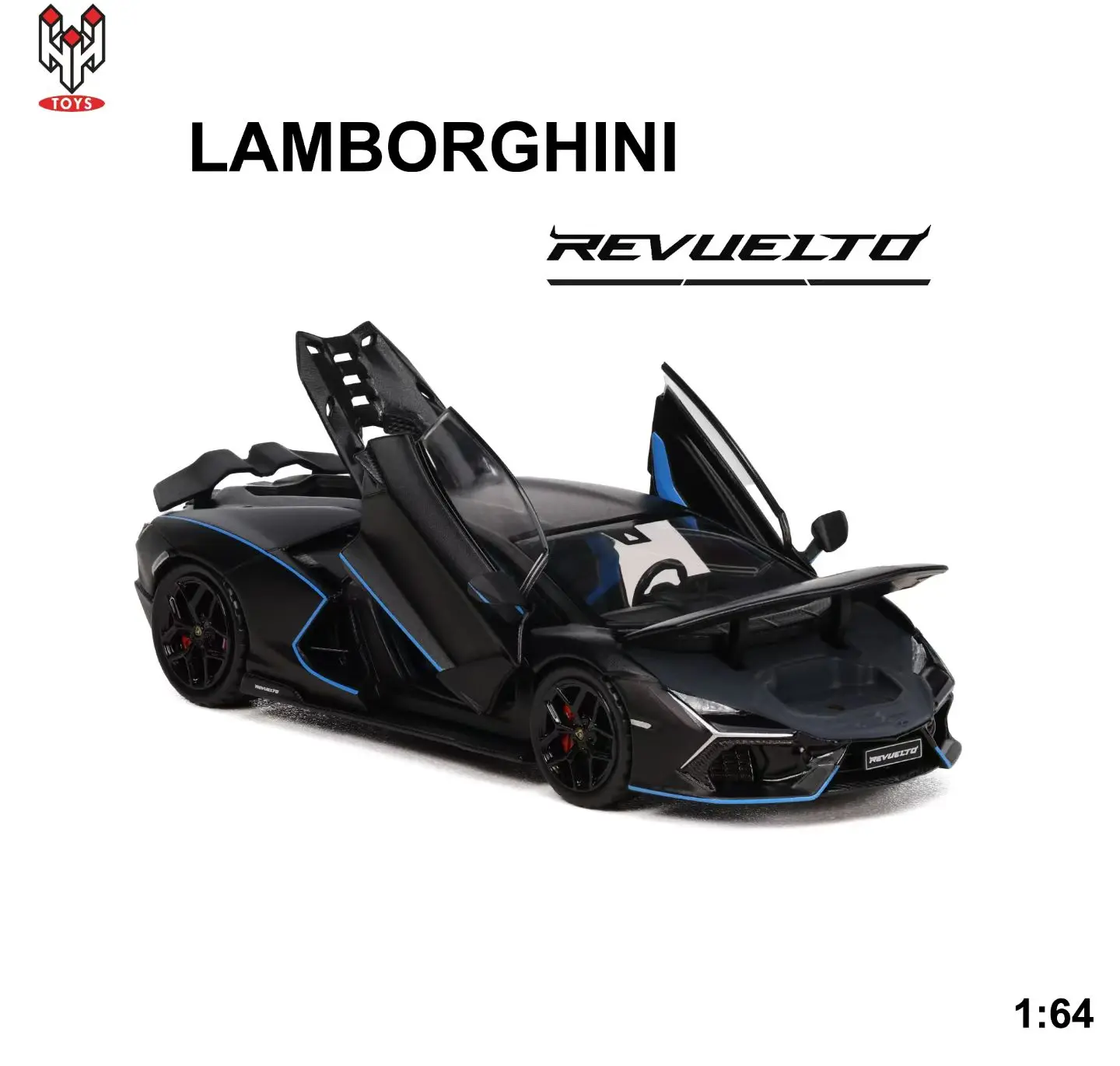 Diecast HH 1:64 Scale Lamborghini Revuelto LB744 Fully Openable Alloy Car Model