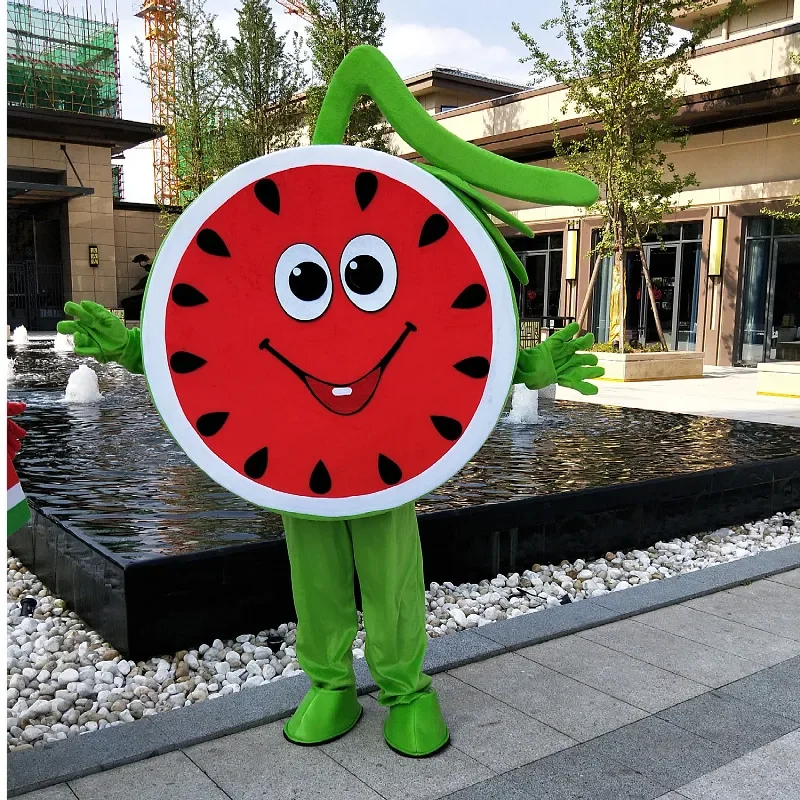 Schattig Fruit Cartoon Mascotte Kostuum Leuke Watermeloen Cosplay Verkleden Kerst Carnaval Feest Volwassen Optreden Kostuum