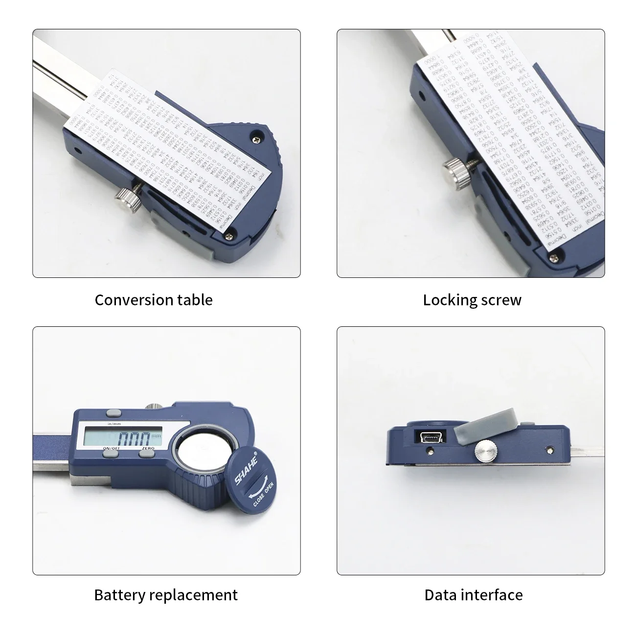 Shahe Digital Depth Gauge Caliper Tread Depth Gauge For Car Tire 0-25/0-50mm Measurer Tool Depth Caliper LCD Tyre Tread Gauge