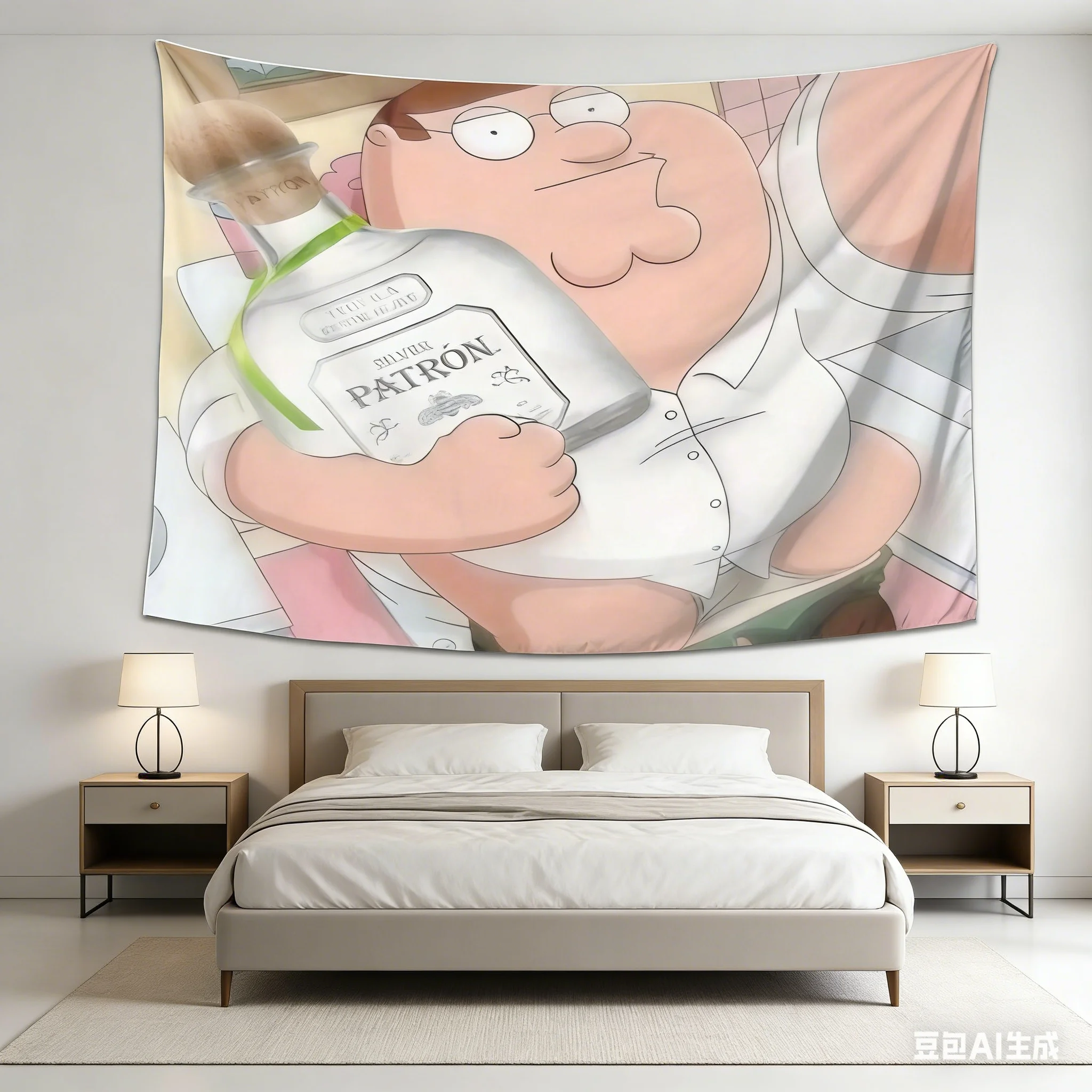 Lustiger Peter Griffin Meme Wandteppich - Viraler Cartoon-Meme-Wandbehang für Schlafzimmer, Studentenwohnheim, Party, Bar-Dekoration