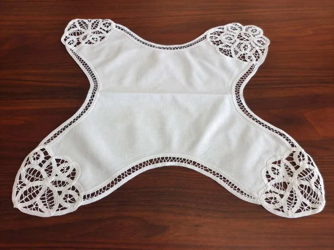 2 قطعة القطن الأبيض اليدوية خليط التطريز 45*45 سنتيمتر سلة الخبز بطانة العجين الملابس المناديل منديل