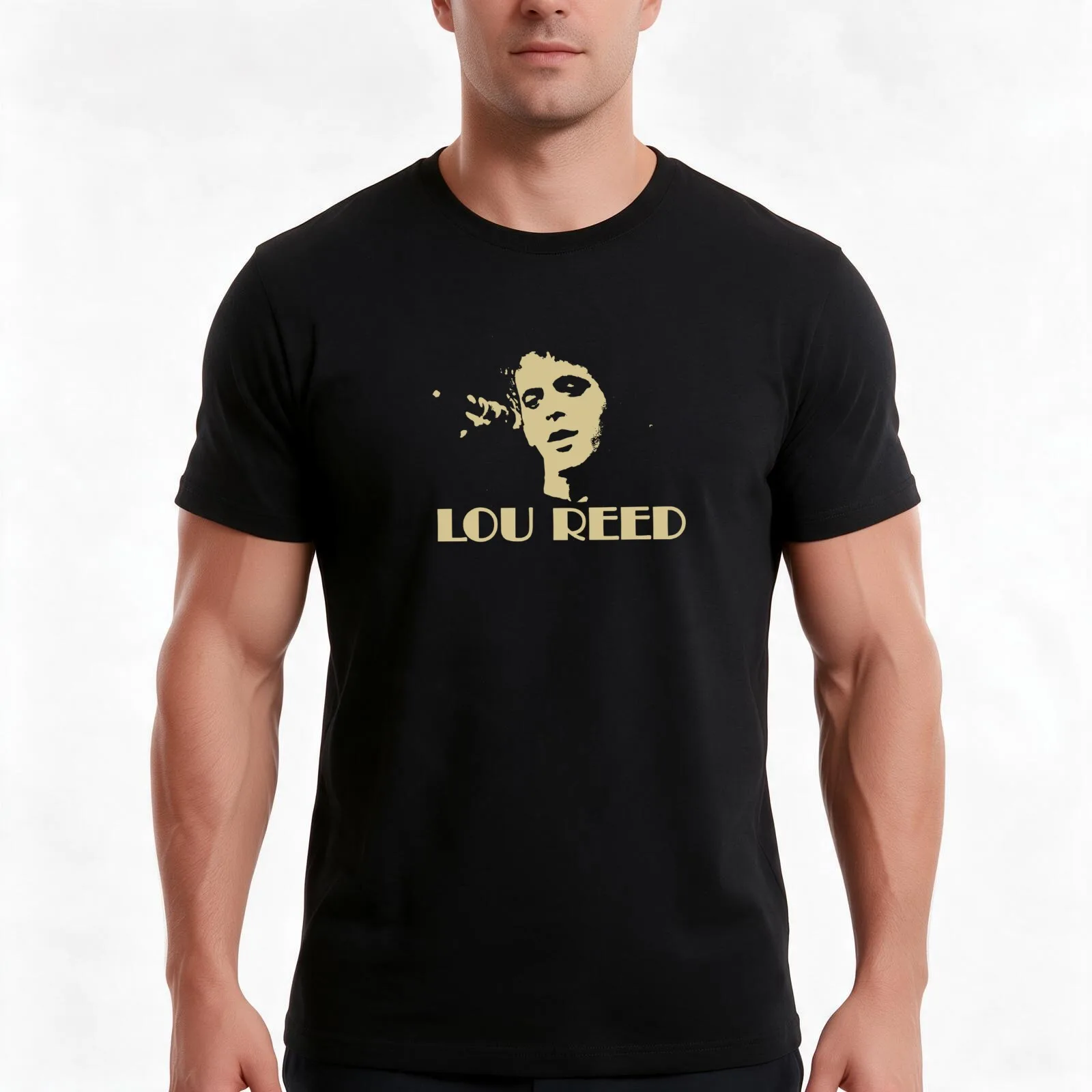 lou reed transformer T-Shirt, Summer Casual Cotton Tee, Oversized Streetwear Tops, Vintage Graphic Print, Loose Fit Short Sleeve