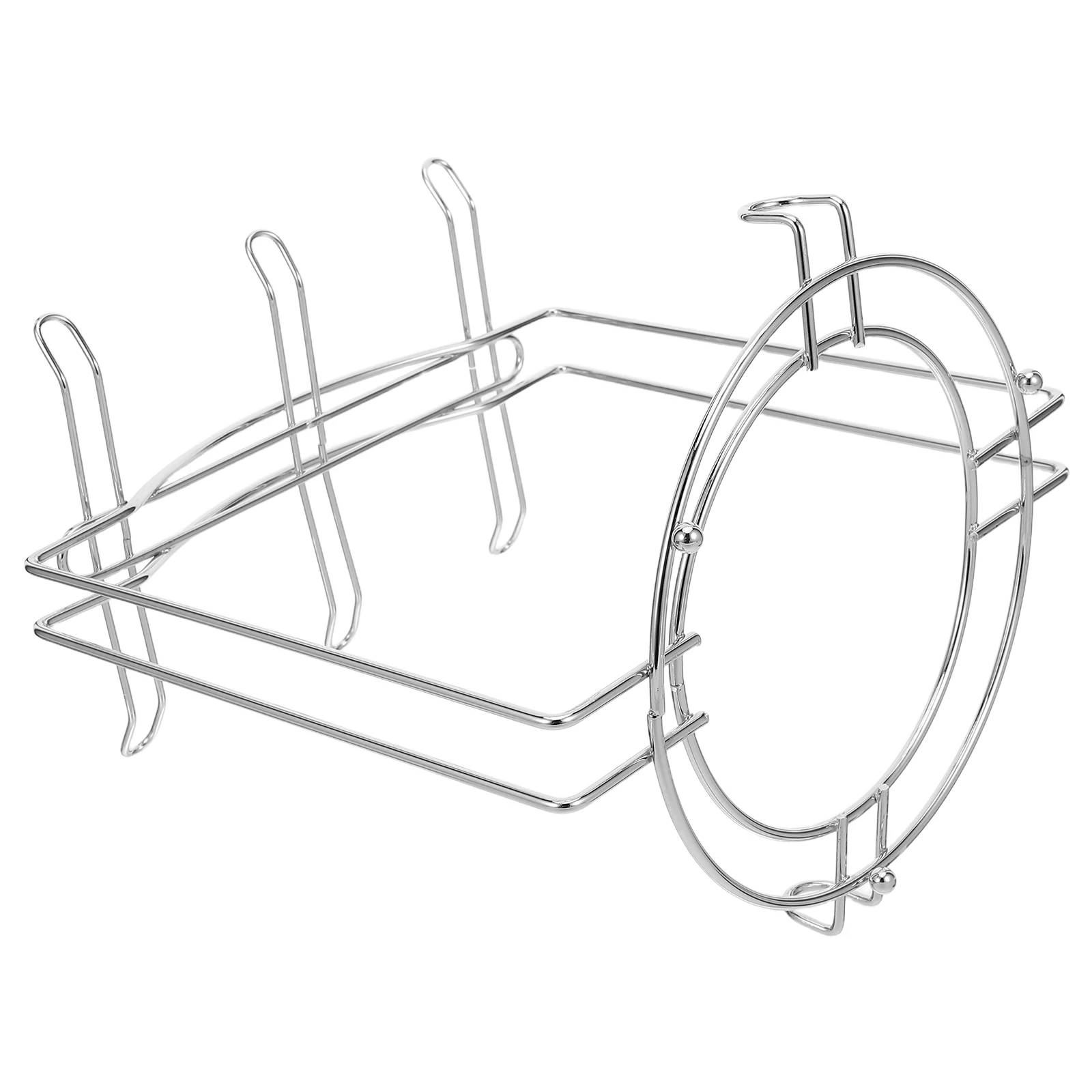 Coffee Cup Rack Stainless Steel For 4 Cups 6 Plates Silver Kitchen Organizer Mug Holder Plate Storage Drying Rack Counter