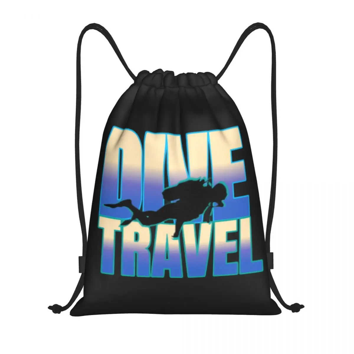 Custom Scuba Diving Drawstring Backpack Women Men Gym Sport Sackpack Foldable Underwater World Diver Training Bag Sack