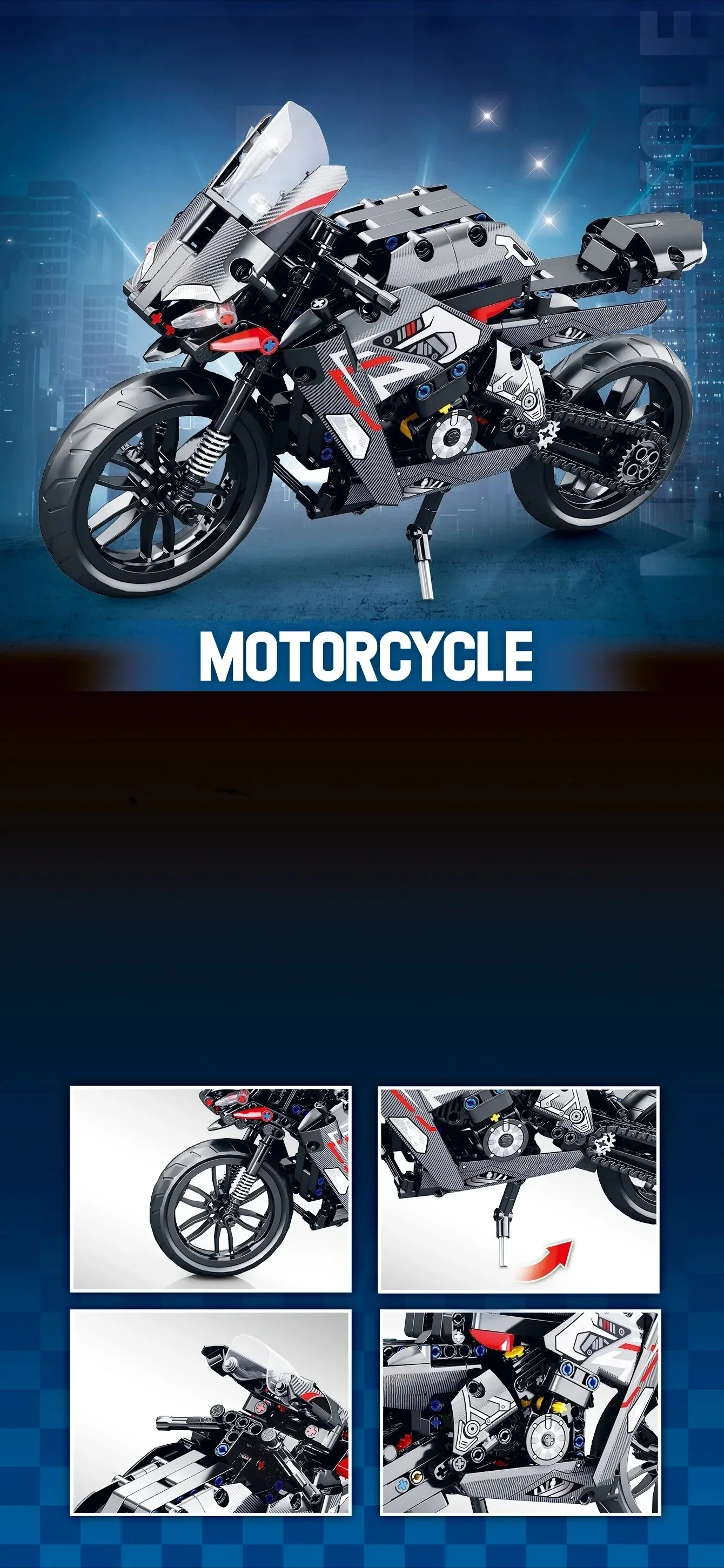 مدينة التقنية دراجة نارية بنة تجميعها سباق Motobike الطوب DIY سطح المكتب الديكور لعبة للأطفال هدية الكريسماس #5