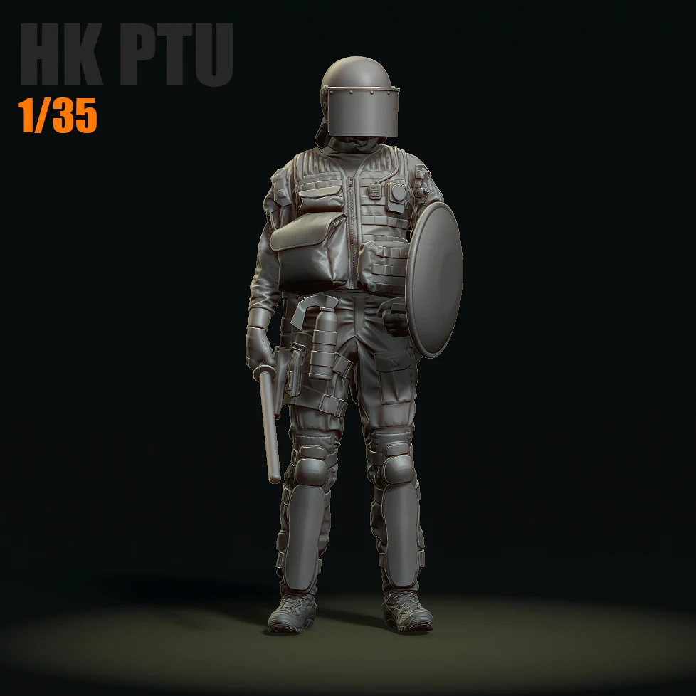 

WNGG Оригинальный солдат из смолы 1/35, Гонконгская полиция, маскарадное издание, самостоятельная сборка и раскраска (печать 3D) A7-1
