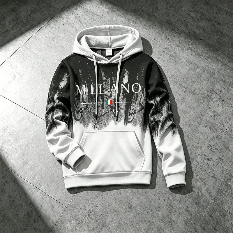 Splashed ink Men's Hoodie Tracksuit Casual Sweatshirt Sweatpants Outdoors Sports Jogging Clothing AutumnWinter Single Tops Pants view 5