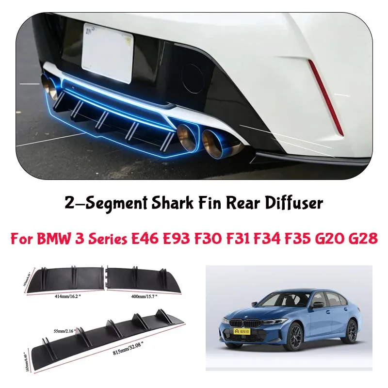 For BMW 3 Series E46 E93 F30 F31 F Shark Fin Rear Diffuser Split Chassis Spoiler Auto Aerodynamic Parts Aerodynamic Modification