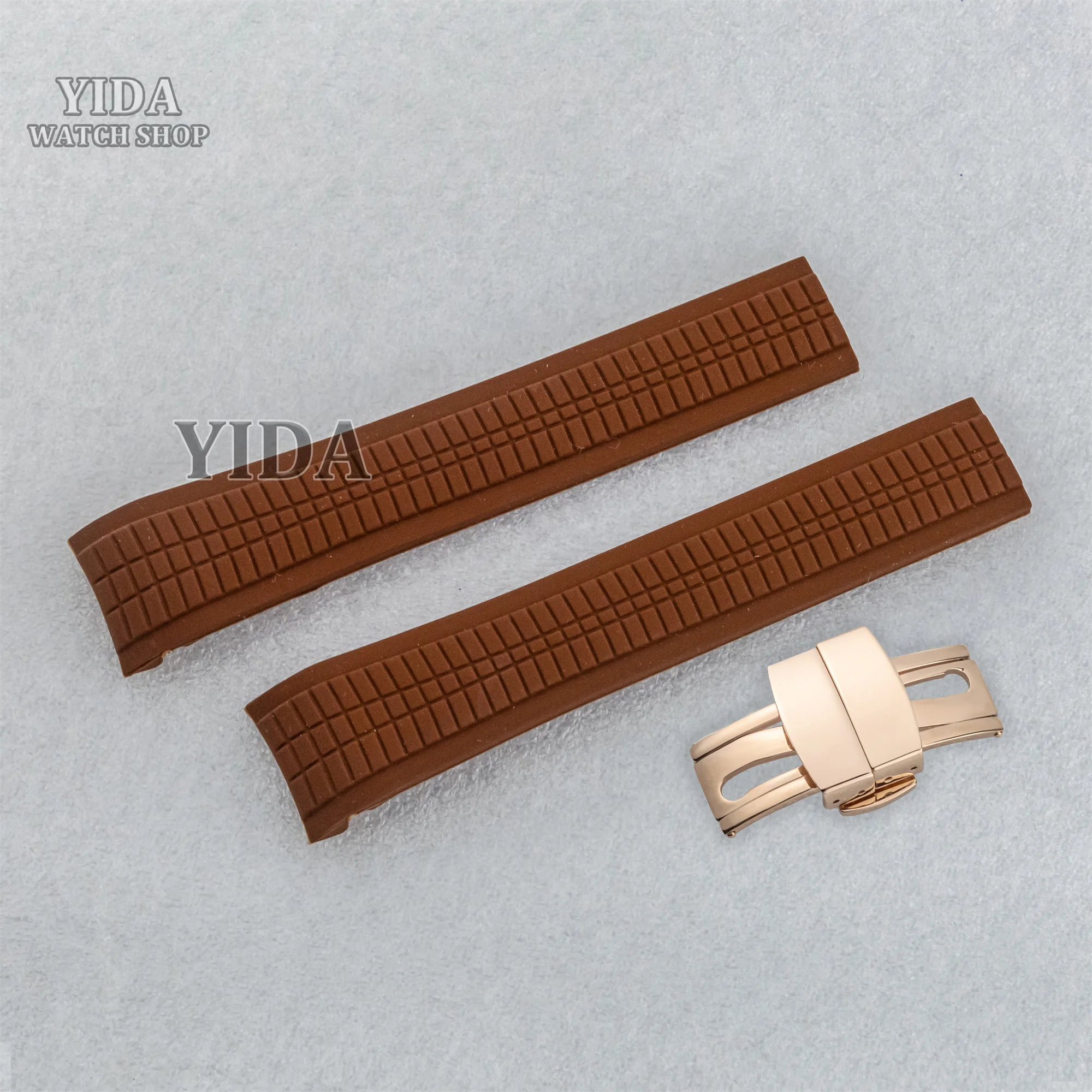 

21mm Rubber Bracelet Wristband Watch Band Stainless Steel Buckle Sport Band For AQUANAUT Nautilus Replacements Watch Accessories