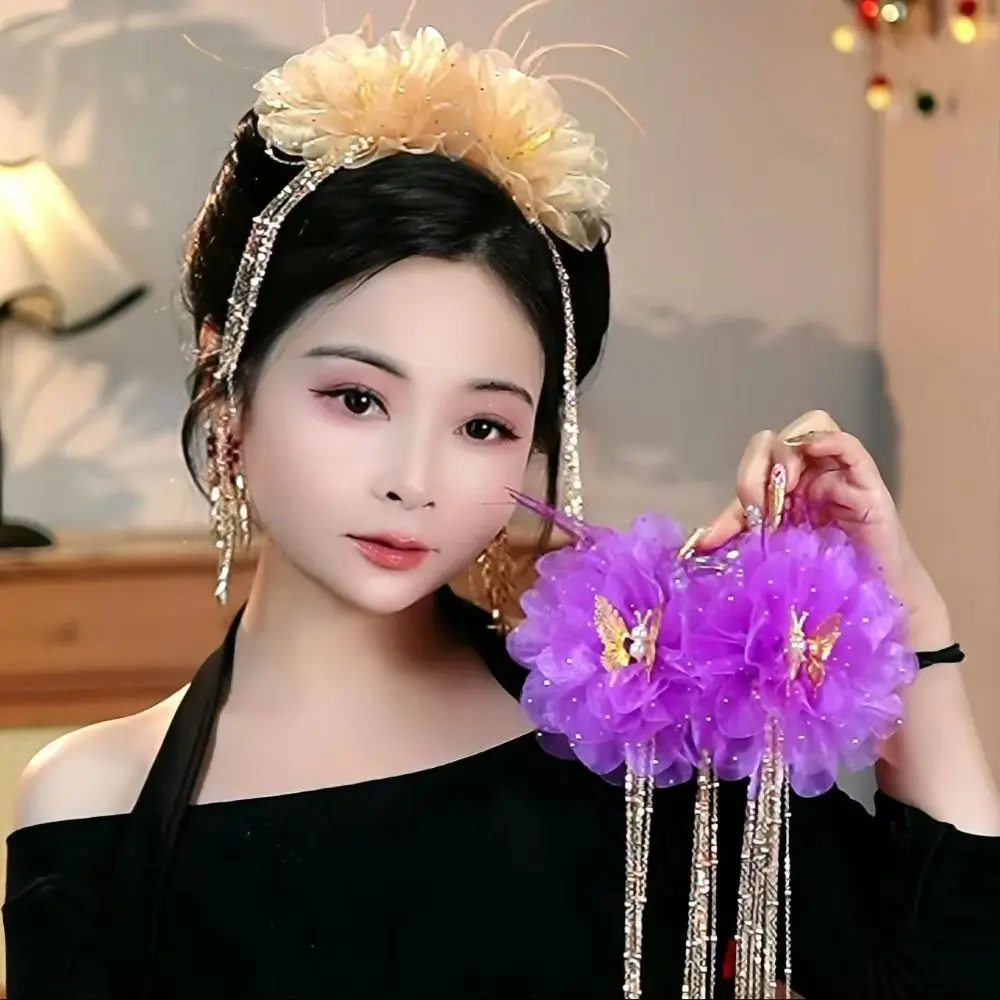 

Fashion Flower Hair Clip Butterfly Tassel Elegant Hairpin Grips Large Shark Clip for Girls