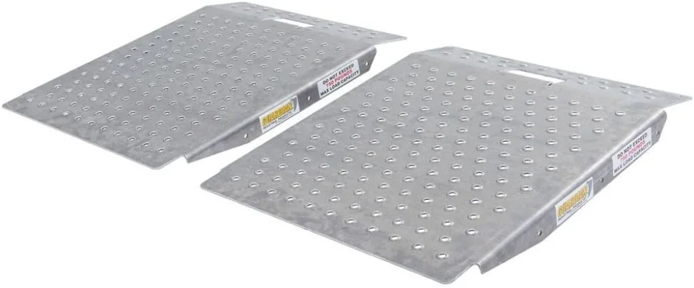 Aufbewahrungsrampen für Schuppen aus Aluminium – Landschaftsbau für Rasenmäher, ATV, Golfwagen, 1.500 Pfund. Kapazität mit Stanzplatten-Traktion 29"x24"-2er-Pack