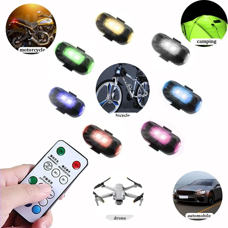 Universal LED Anti-Collision Warning Light Mini Signal Light Drone With Strobe Light 7 Colors Turn Signal Indicator