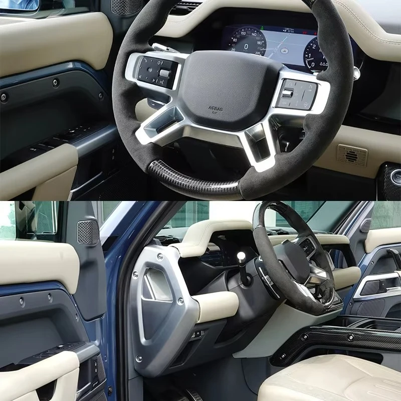 Central Control Armrest Decorative Strip Wheel Frame Center Console Frame Center Dashboard Trim Cover for Land Rover Defender