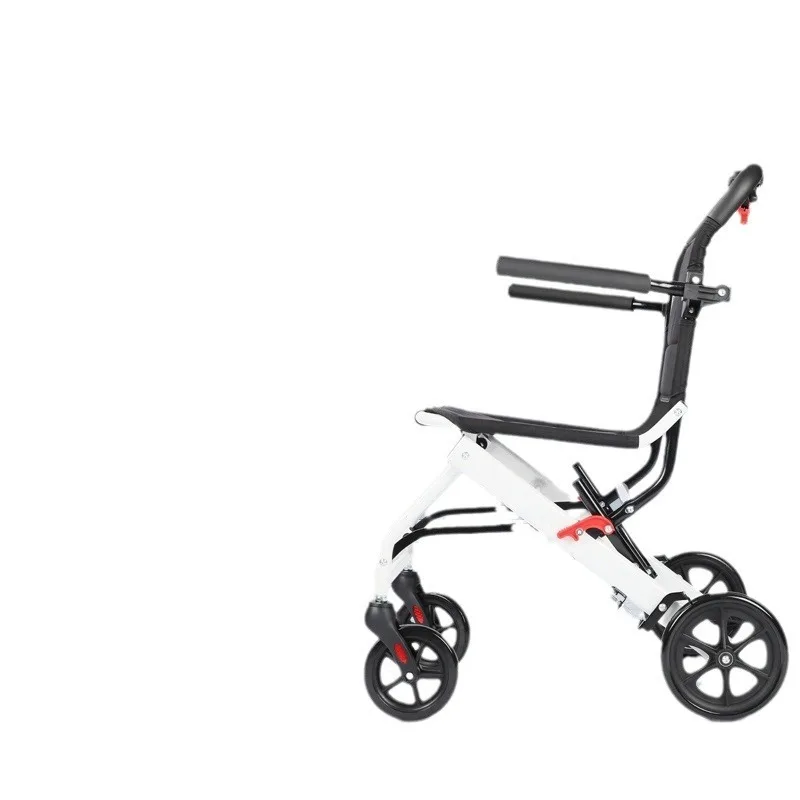 Multifunctional wheelchair, small folding and lightweight, elderly hand-pushed scooter