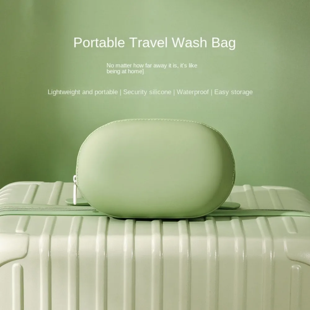 Neue Silikon-Kosmetiktasche, wasserdichte, tragbare Toilettentasche mit großem Fassungsvermögen für Geschäftsreisen, niedliche Make-up-Tasche – Detail 12
