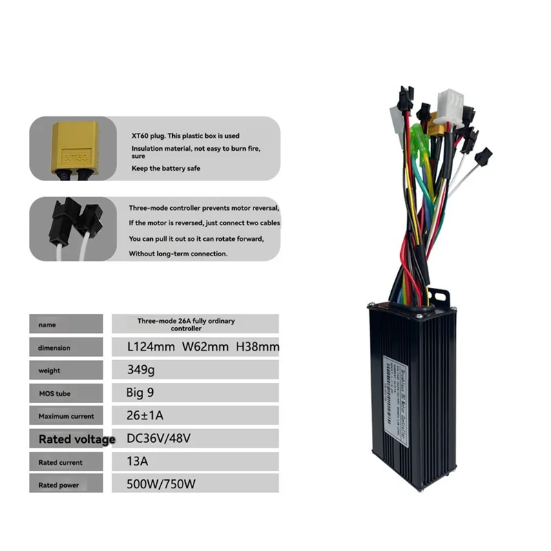 

36V 48V 26A Brushless Controller S869 Meter LCD Display 24V-72V+Throttle Kit Forelectric Scooter E-Bike Repair Kit