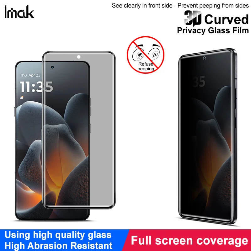 

IMAK 3D Curved Privacy Tempered Glass for Moto Edge 70 Ultra / X70 Air Pro / Signature 5G Screen Protector Film