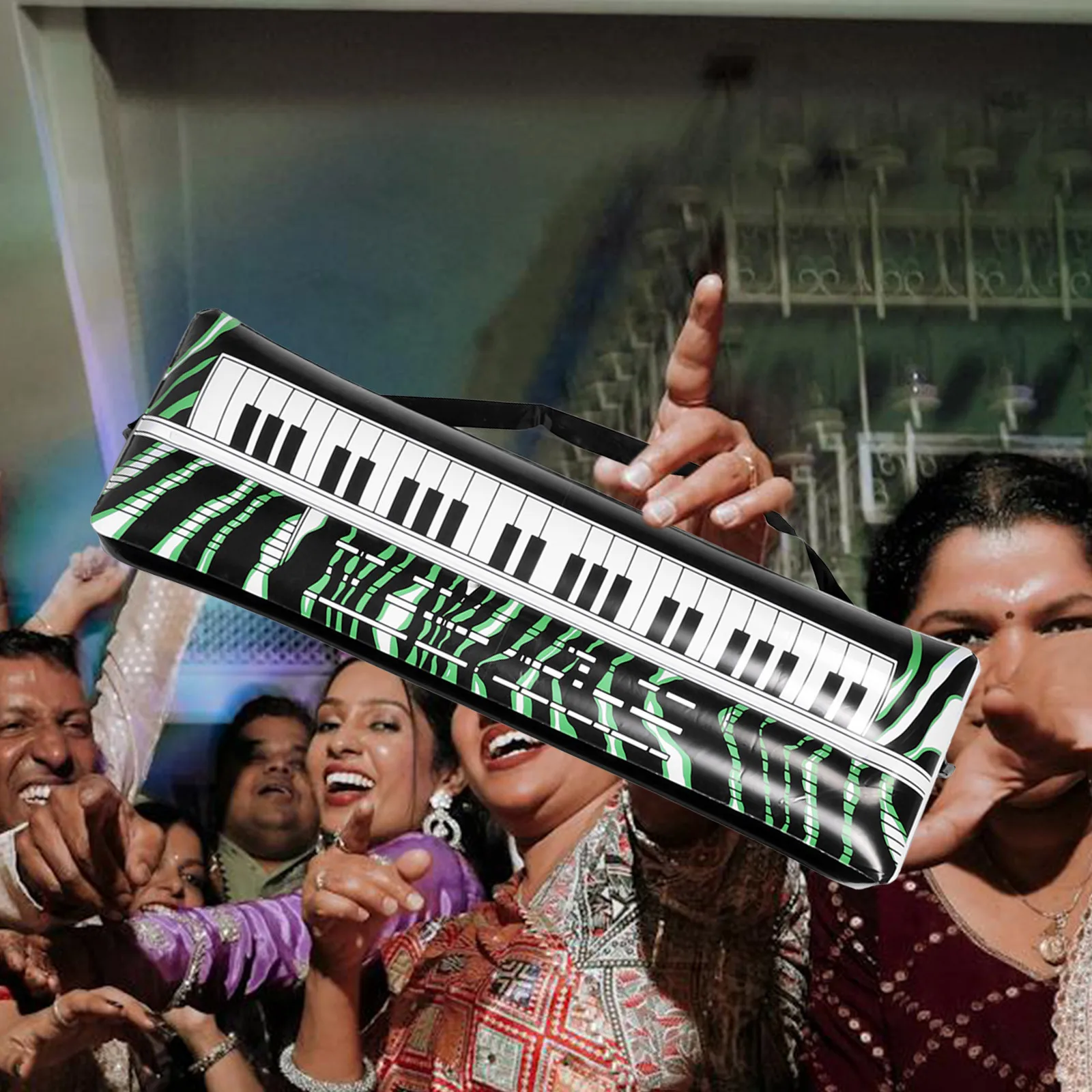 

4Pcs Inflatable Electronic Keyboard Piano Props Lightweight Waterproof Reusable PVC Party Decorations Music Theme Party Supplies