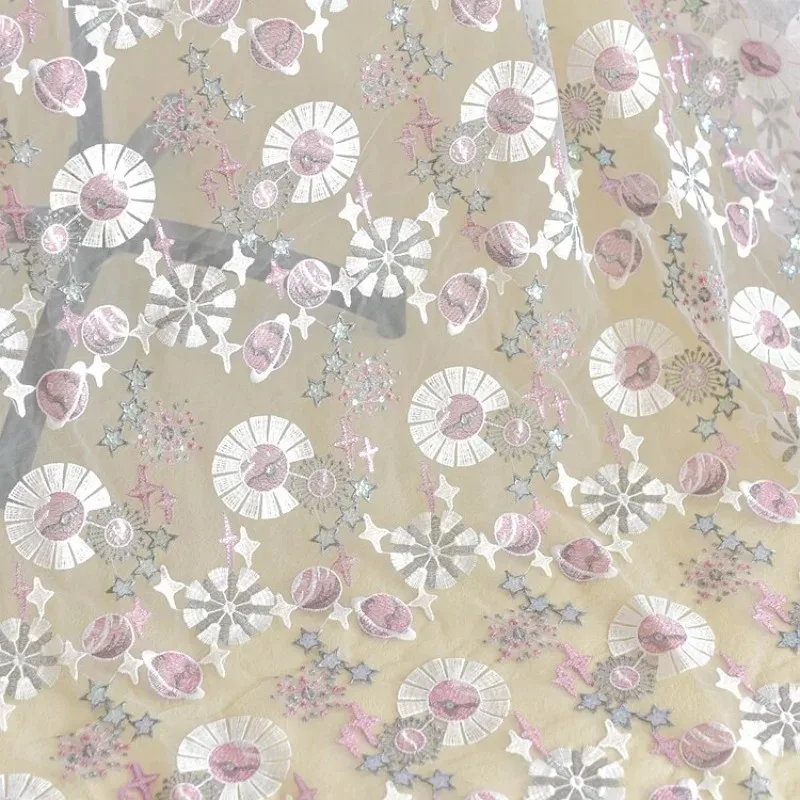 

Full flower sequin embroidery lace fabric wedding dress decoration DIY material flower core accessories