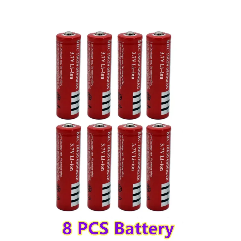 Original 18650 Battery 3.7V 6800mAh Rechargeable Li Ion Battery for Led Flashlight Battery Litio Lithium Batterie + Charger