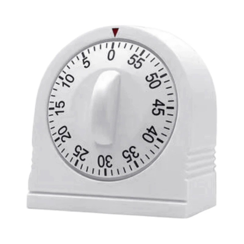 Mechanical Wind Up Kitchen Timer with ABS Housing, Rotating Minutes Dials and Loud Alarm, Manual Time Management Tool for 37JD