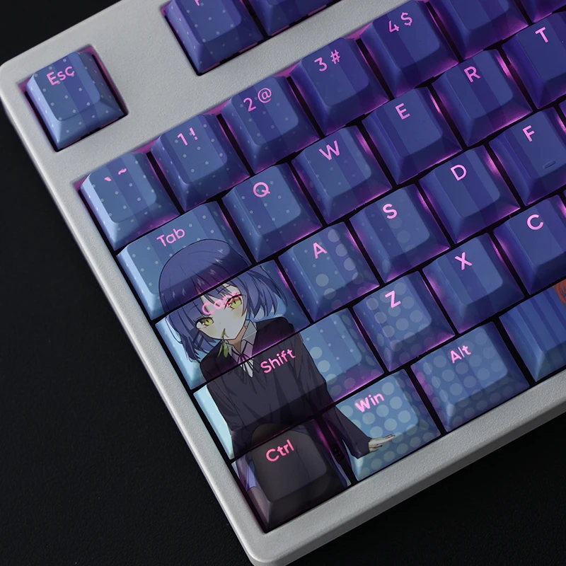 108 tasti PBT Dye Subbed Keycaps Cartoon Anime Gaming Key Caps BOCCHI THE ROCK Yamada Ryo Keycap retroilluminato per layout ANSI