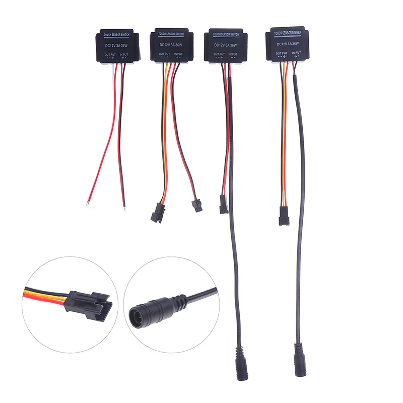 Bathroom Mirror Lamp Built-in Touch Sensor Switch DC 12V 24V 5A LED On/Off Dimmer Single Dual CCT Color Strip Light Controller