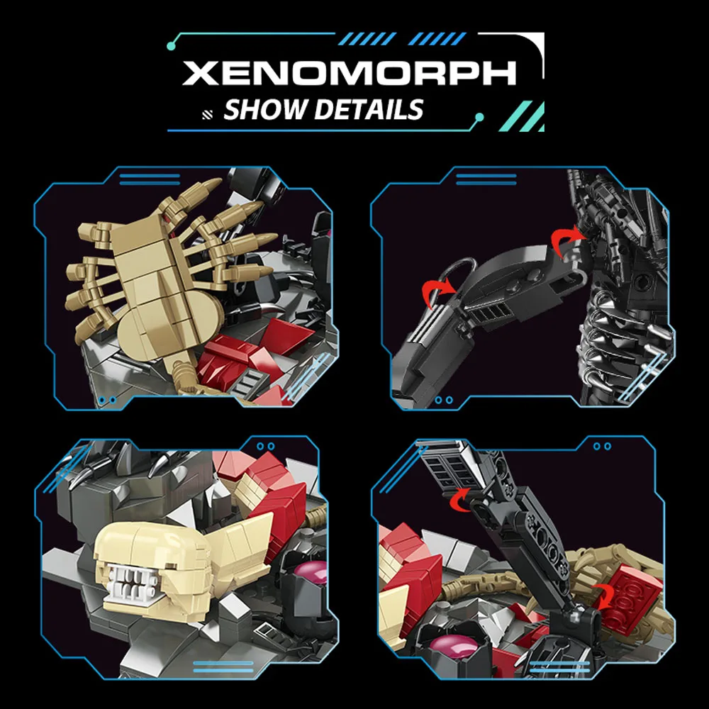 creative expert Battle robot Alien moc Building Block Xenomorph model toy Star Beast birthday New Year gifts Christmas 882pcs