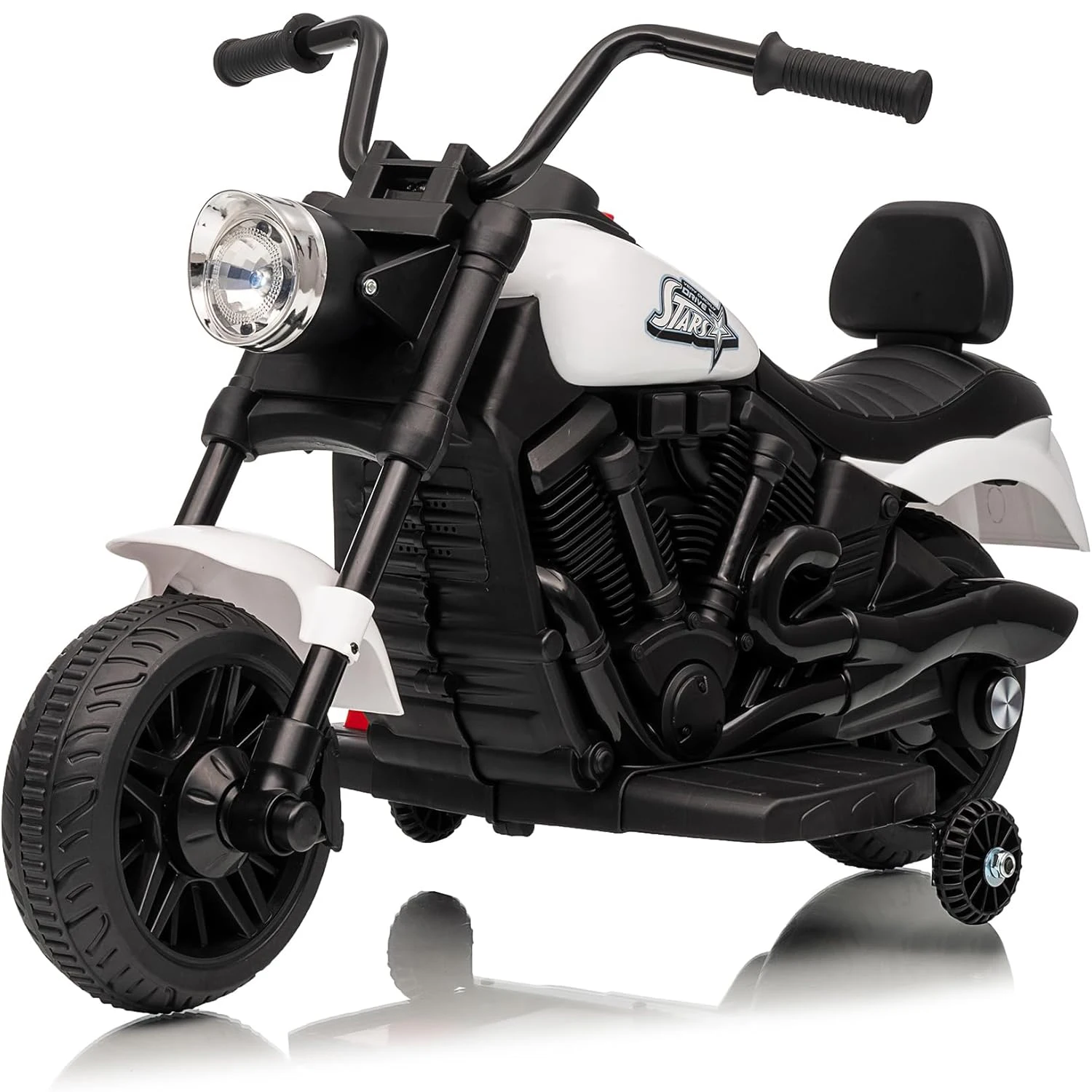Elektrische motorfiets kinderen 6V 4.5AH motor met 2 steunwielen muziek en LED-licht voor kinderen van 3-6 jaar