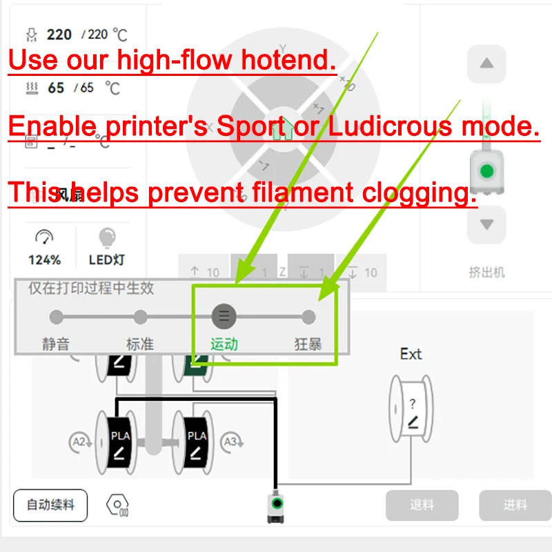 SPONDWILD P1P Hotend For Bambu Lab P1S Upgrade High-Flow Removable Hardened Steel Nozzles 0.2 0.4 0.6 0.8 High-Speed 3D Printer