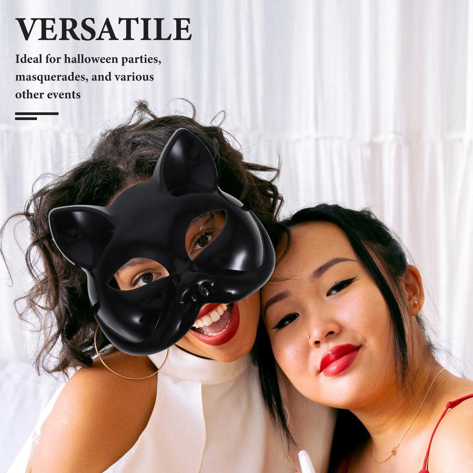 Cat Face Mask Plastic Dance Animal Halloween Dancing Party Masks Vintage Blank to Decorate Catmask