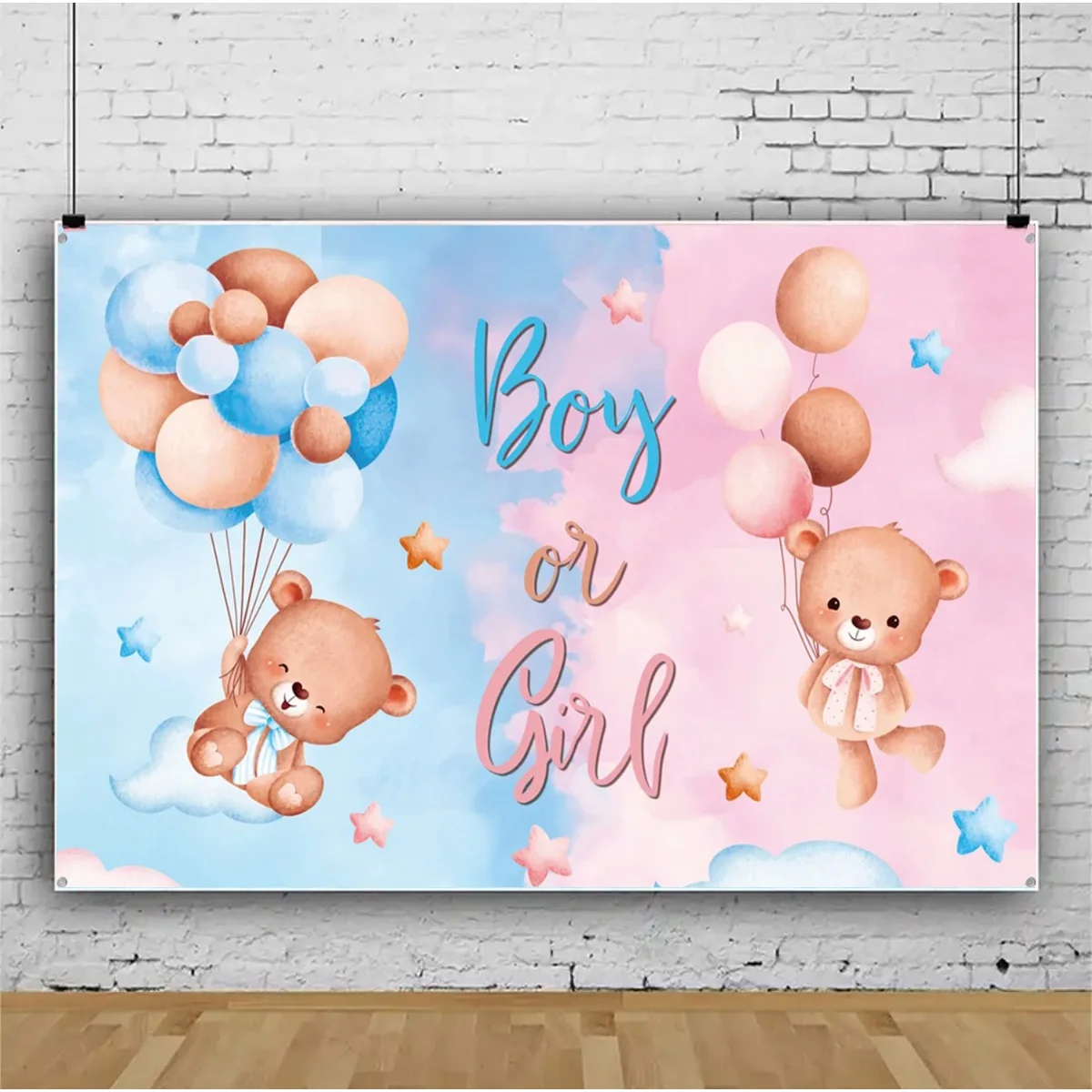 Gender Reveal Party Backdrops Boy Or Girl Photocall Newborn Baby Shower Banner Backgrounds Happpy Birthday Pary Decor Kids Photo