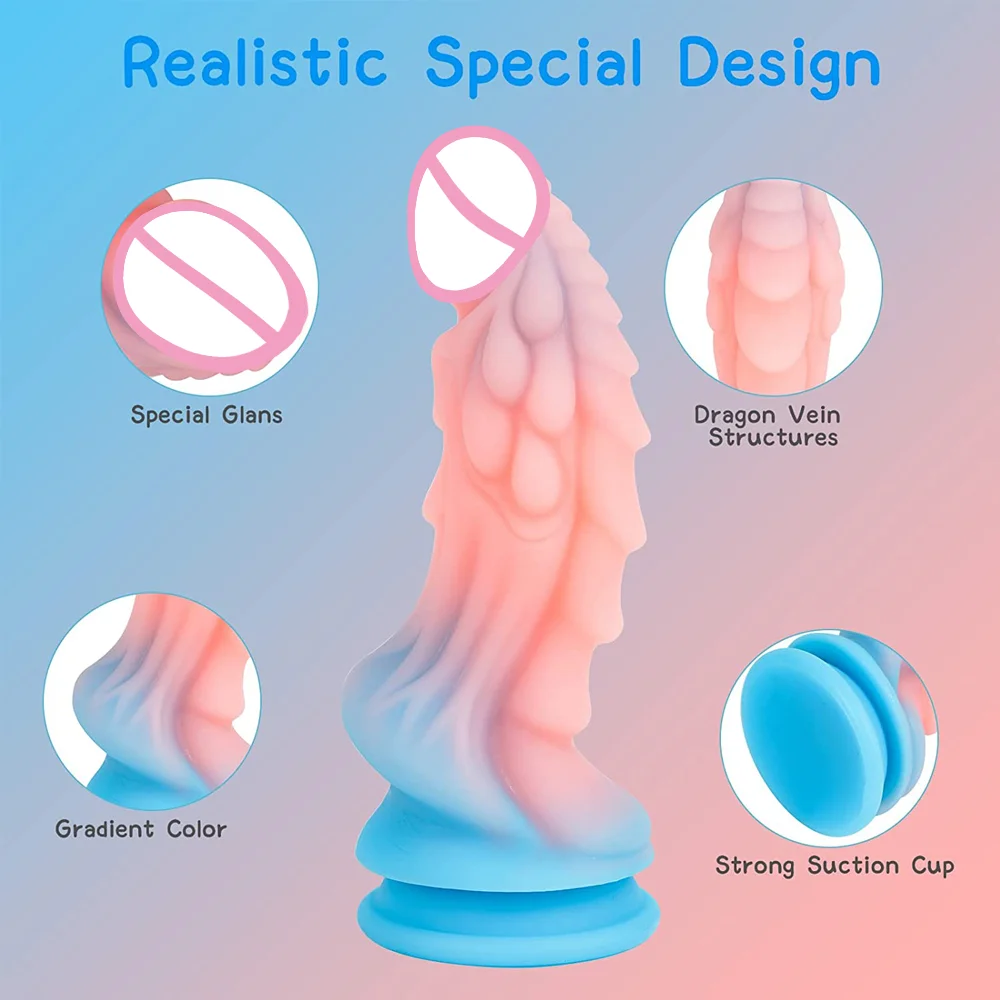 Realistic Monster Dildo Sex Toys 7/8 Inch Huge Anal Dildo with Strong Suction Cup Silicone Thick Dildos Adult Toys for Women Men