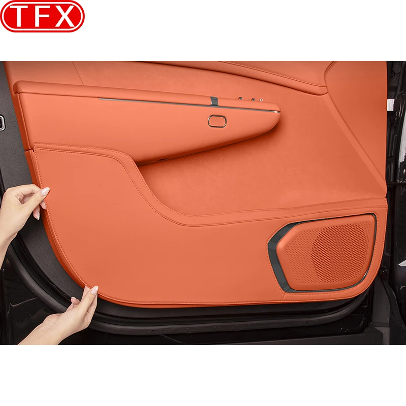 For Lynk&co 900 2025 Car Styling Door Kick Pad Anti-kick Mat Passenger Protection Leather Stickers Auto modification Accessories