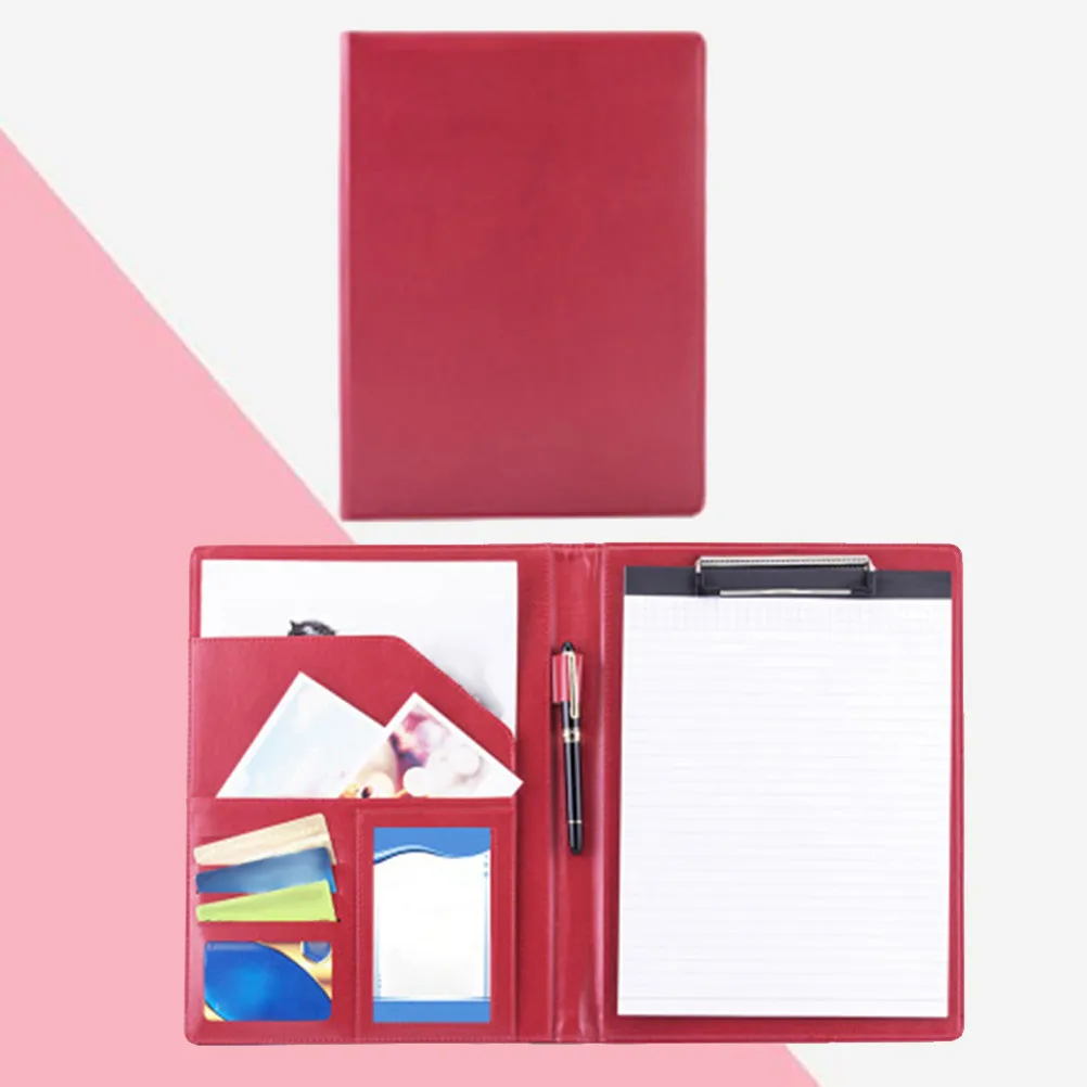 

Red A4 Office File Folder Organizer Premium Document Holder Portable Presentation Document Folder for Study Office Use