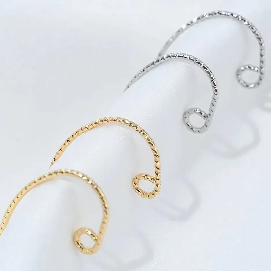 

R631 14-каратное настоящее золото, французский ушной крючок, вышитый стиль, простые серьги ручной работы, аксессуары, базовые материалы