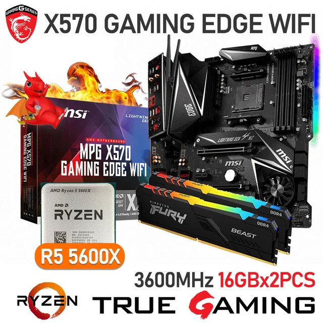 MSI MPG X570 GAMING EDGE WIFI DDR4 AM4 128GB Motherboard Combo AMD 