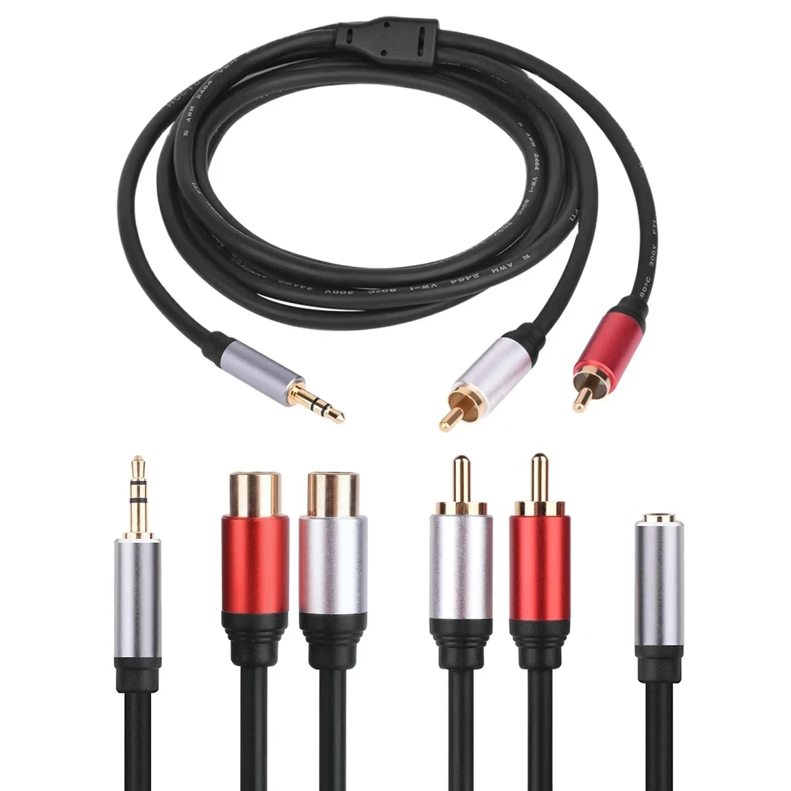 

1/8 TRS to Dual RCA Audio Cable AUX Jack 3.5mm To 2RCA Y Splitter Stereo Extension Cord for PC Phone MP3 TV Amplifier Speaker
