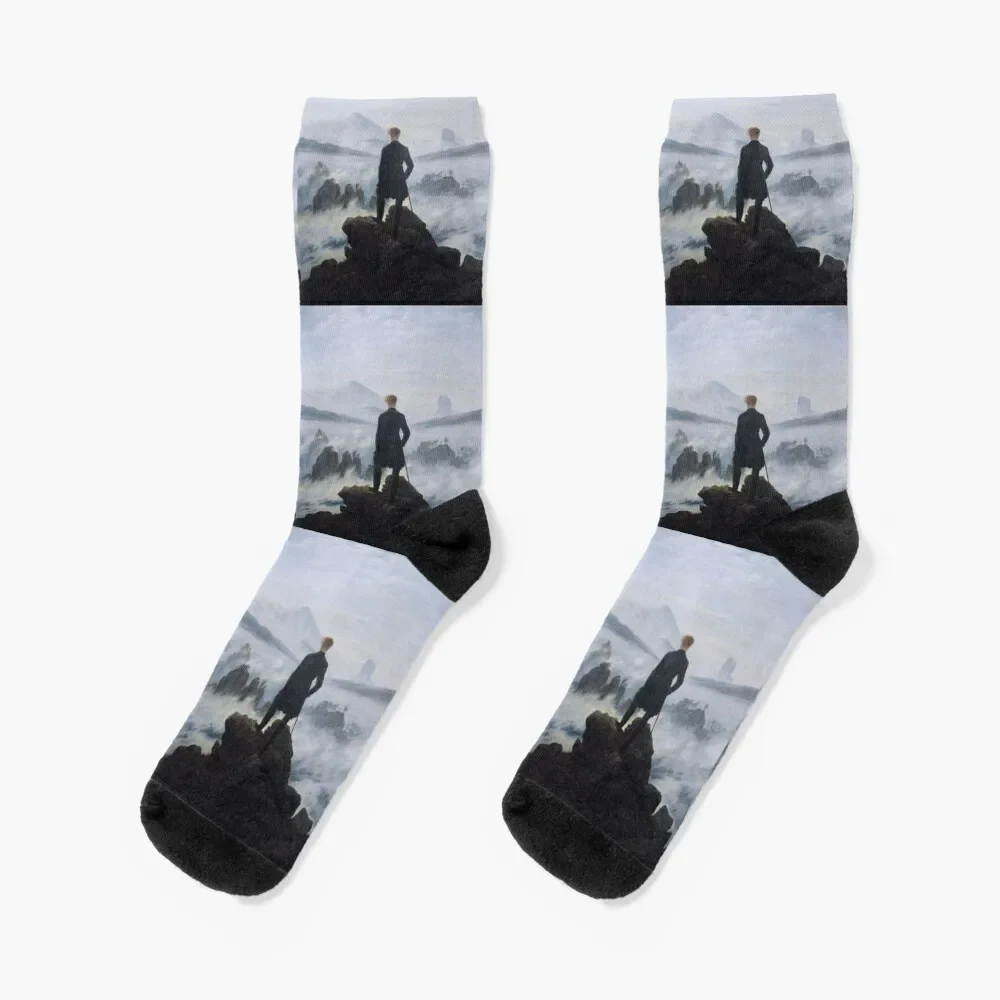 

Wanderer Above the Sea of Fog Caspar David Friedrich Socks kids funny gifts Climbing Man Socks Women's