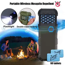 Rechargeable Mosquito Repellent Outdoor Portable Insect Killer Camping Heating Electric Bug Zapper Hiking Emergency Flashlight