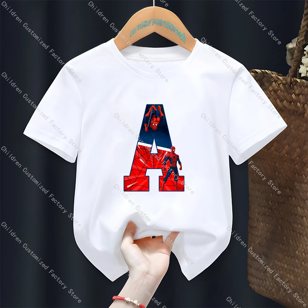 Cotton Printed Spiderman Tees Clothes Kids Boys Party 2 to 8 Years Summer Short Sleeve Tops Birthday Fashion Marvel T-shirts