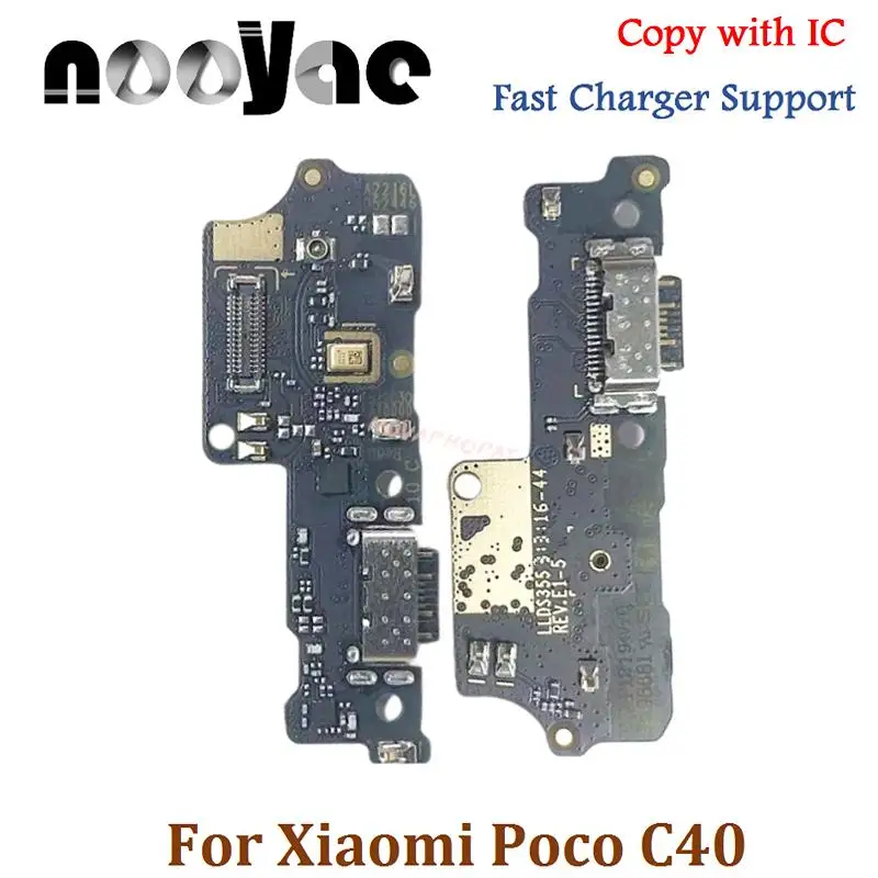 

For Xiaomi Poco C40 USB Dock Charging Port Fast Charger Plug Microphone MIC Flex Cable Board Audio Jack With IC