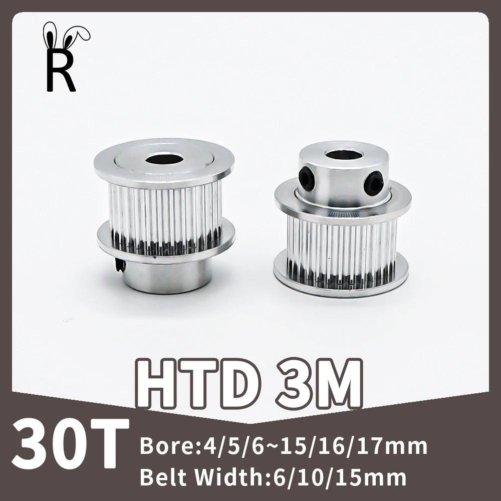 

30 Teeth HTD 3M Belt Pulley Timing Pulley Bore 4/5/6~15/16/17mm CNC Gears Teeth Width 6/10/15mm 30T Synchronous Wheels 3M Pulley