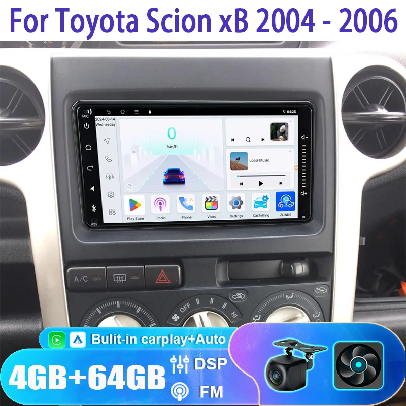 

7“ For Toyota Scion xB 2004 - 2006 Car Radio Multmedia Player Apple Carplay Android 13 Auto GPS Navi Stereo Screen 4GB+64GB WIFI