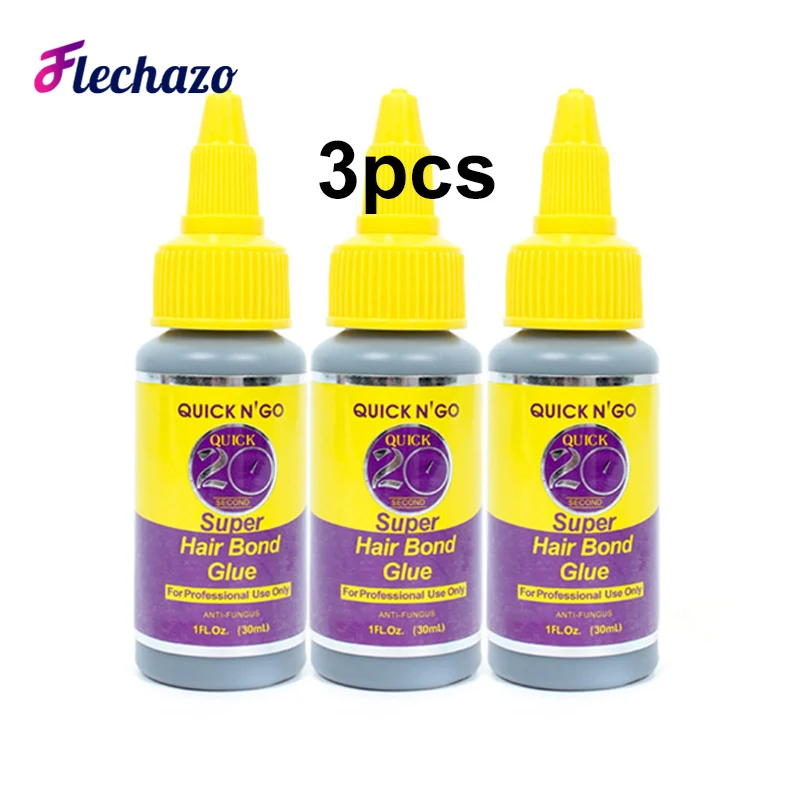 

Super 20 Second Bonding Glue 3Pcs Quick Weave Hair Extension Wig Making Hair Bond Glue Pro Waterproof Black Lash Adhesive Glue